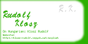 rudolf klosz business card